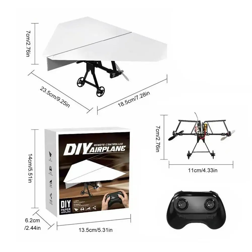 DIY RC Paper Airplane Kit with Gyro Stabilizer | Remote Control RC Airplane Kit SPOT 2battery