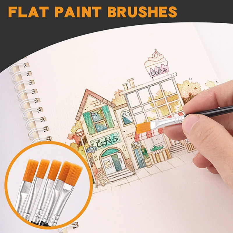 50-Piece Nylon Paint Brush Set – Multi-Size Art Brushes Paint Brush Set SPOT