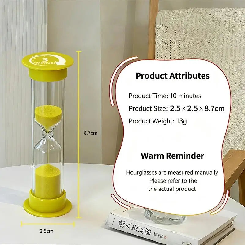 White Sand Hourglass Timer – Glass, 30 Sec to 10 Min Sand Hourglass Timer SPOT A4