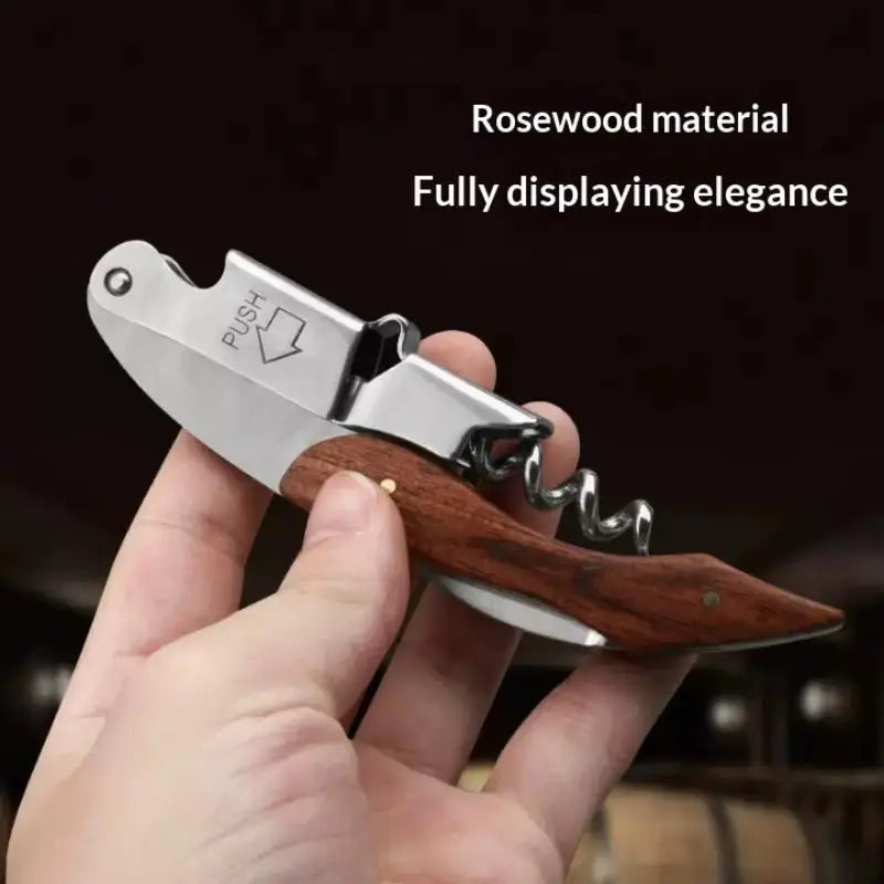 Wooden Stainless Steel Folding Wine Opener – Multitool Corkscrew Folding Wine Opener SPOT