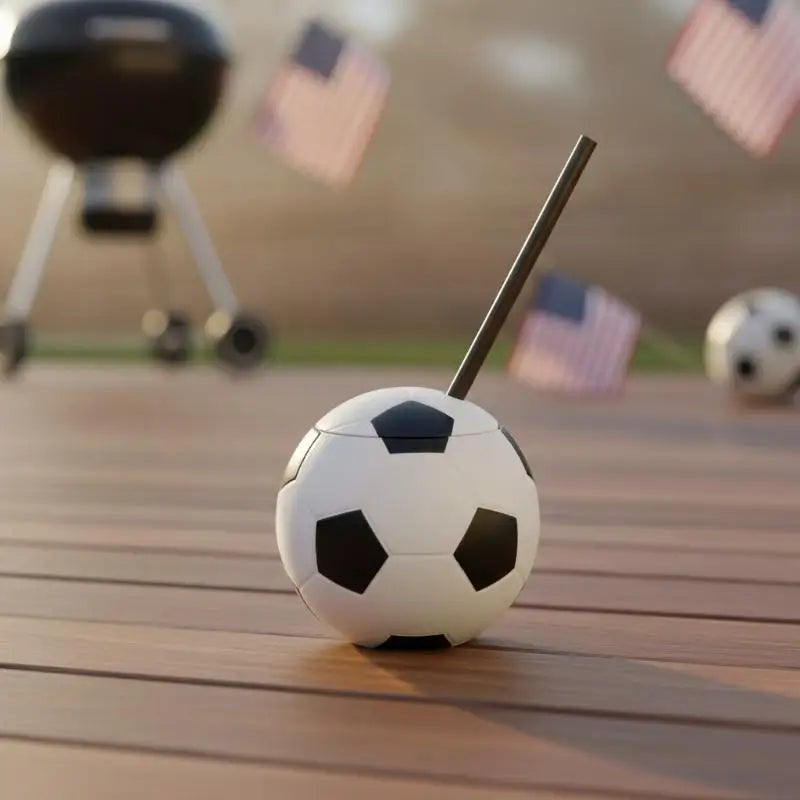 Soccer Ball Straw Cup with Lid – BPA-Free Novelty Drinkware Novelty Straw Cup SPOT