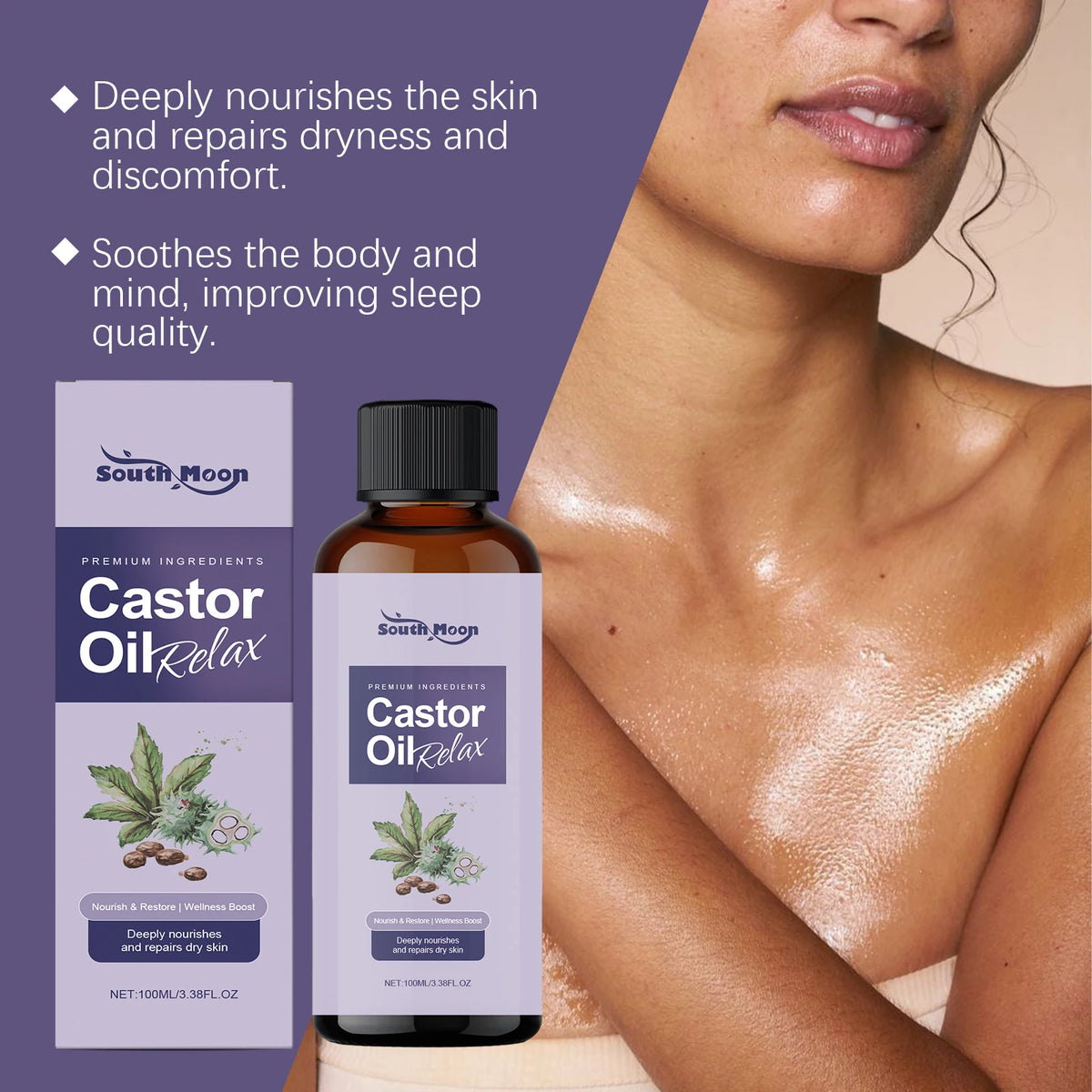 South Moon Castor Body Massage Oil – Nourishing & Firming Body Massage Oil SPOT