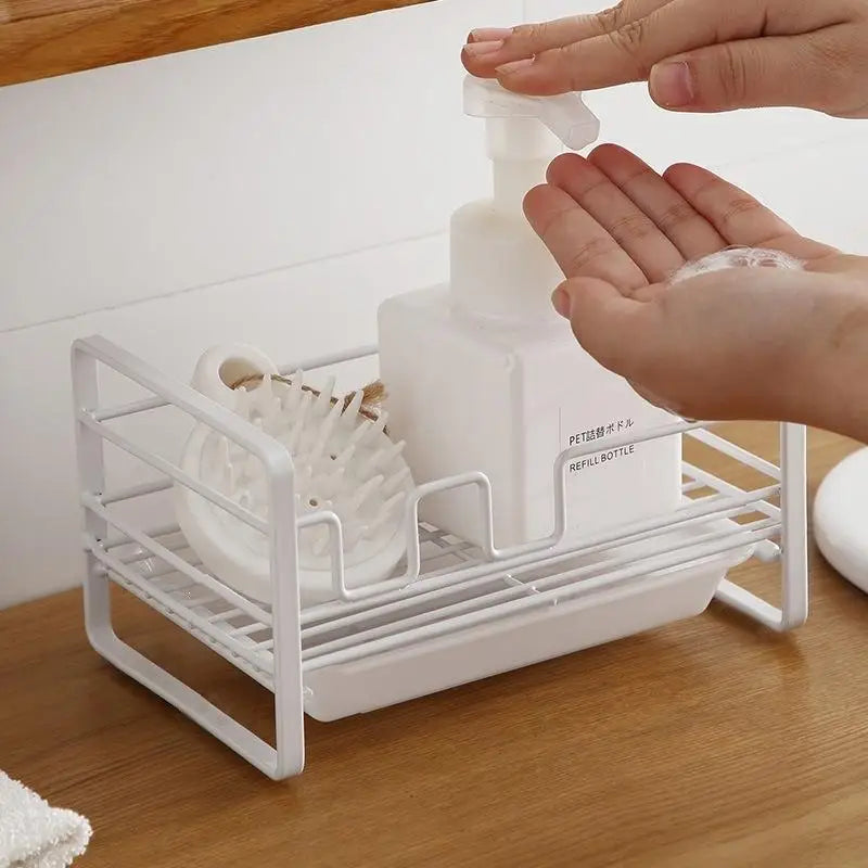 Metal Kitchen Sponge Holder with Removable Drain Tray Kitchen Sink Organizer SPOT