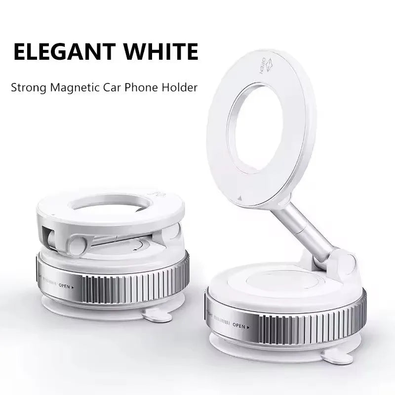 Magnetic Phone Mount – 360° Rotatable Vacuum Suction Holder Magnetic Phone Mount SPOT white2