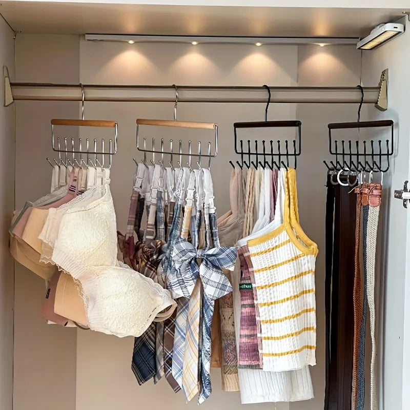 Wooden Hat Rack Organizer with Hooks – Caps, Belts & Ties Hat & Accessory Rack SPOT