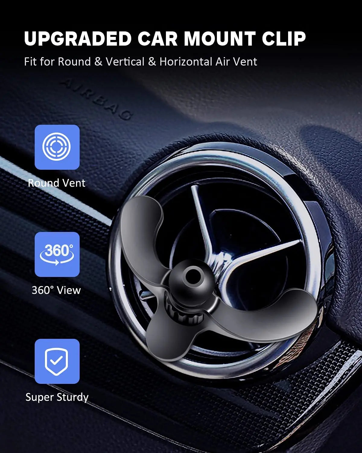 Magnetic Car Air Vent Phone Holder – 17mm Ball Head Clip Magnetic Car Mount SPOT