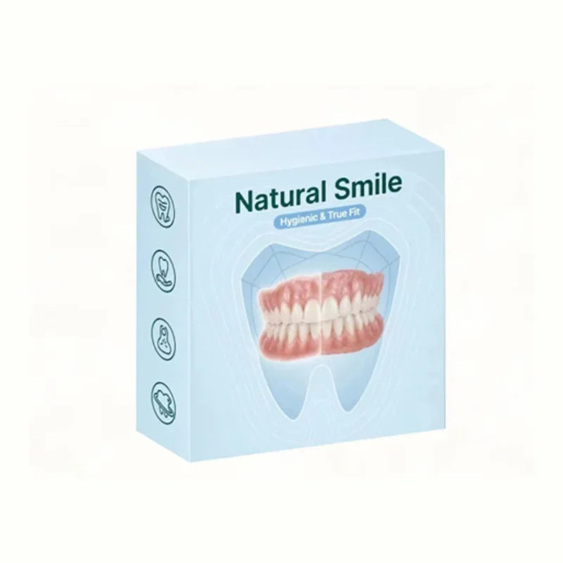 Silicone Cosmetic Dentures – Full Upper & Lower Smile Enhancer Cosmetic Dentures SPOT 1 Box
