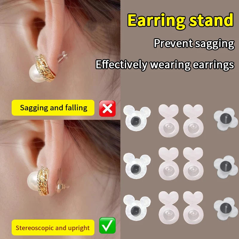 10-Pack Silicone Earring Backs – Lifters for Heavy Earrings Earring Backs SPOT