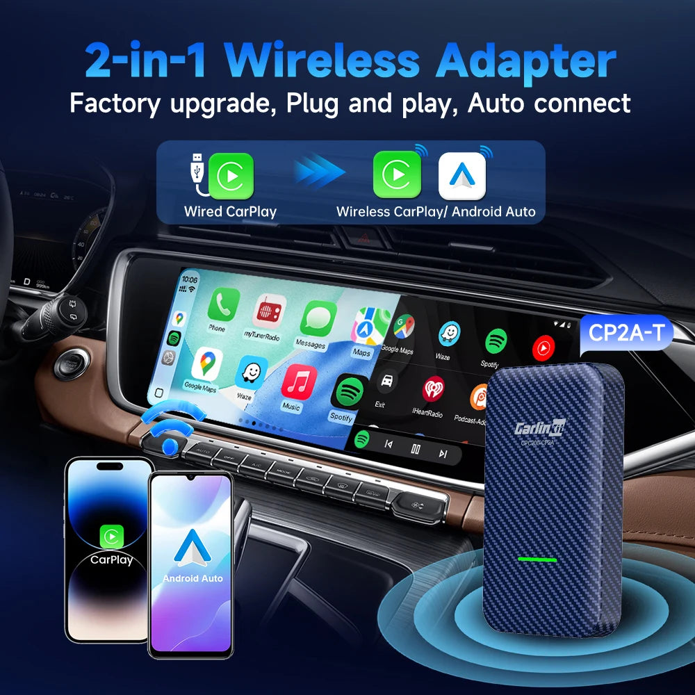 CarlinKit 4.0 Wireless CarPlay & Android Auto USB Adapter Wireless CarPlay Adapter SPOT