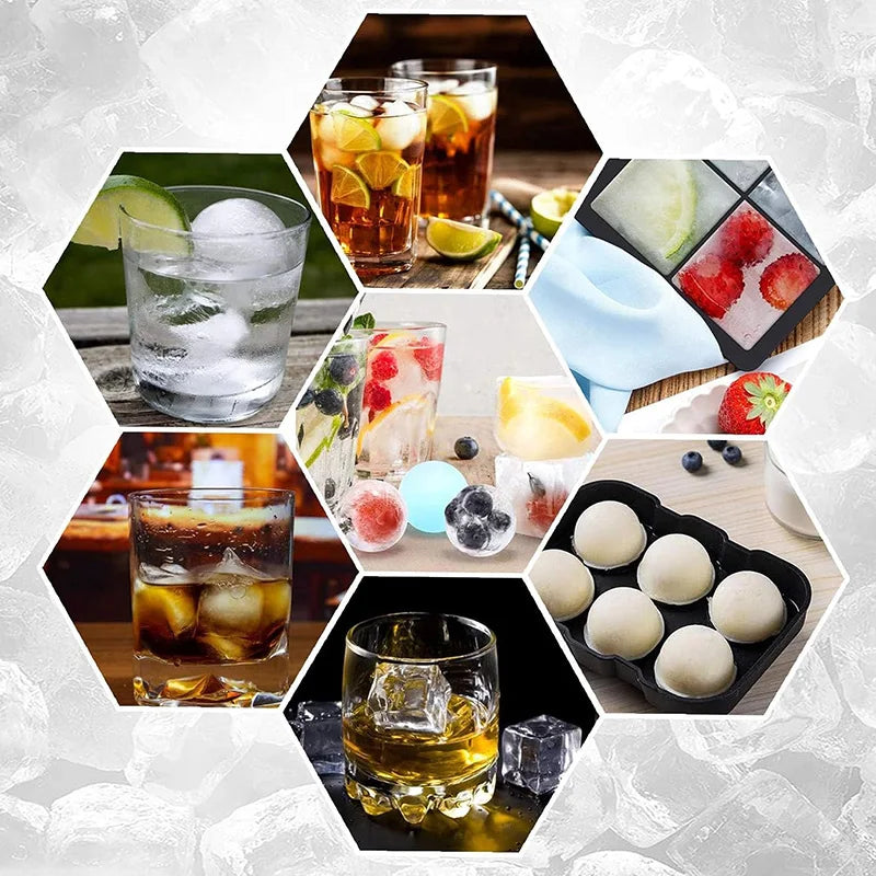 6-Cavity Silicone Ice Ball Mold – Sphere Ice Tray for Cocktails Silicone Ice Mold SPOT