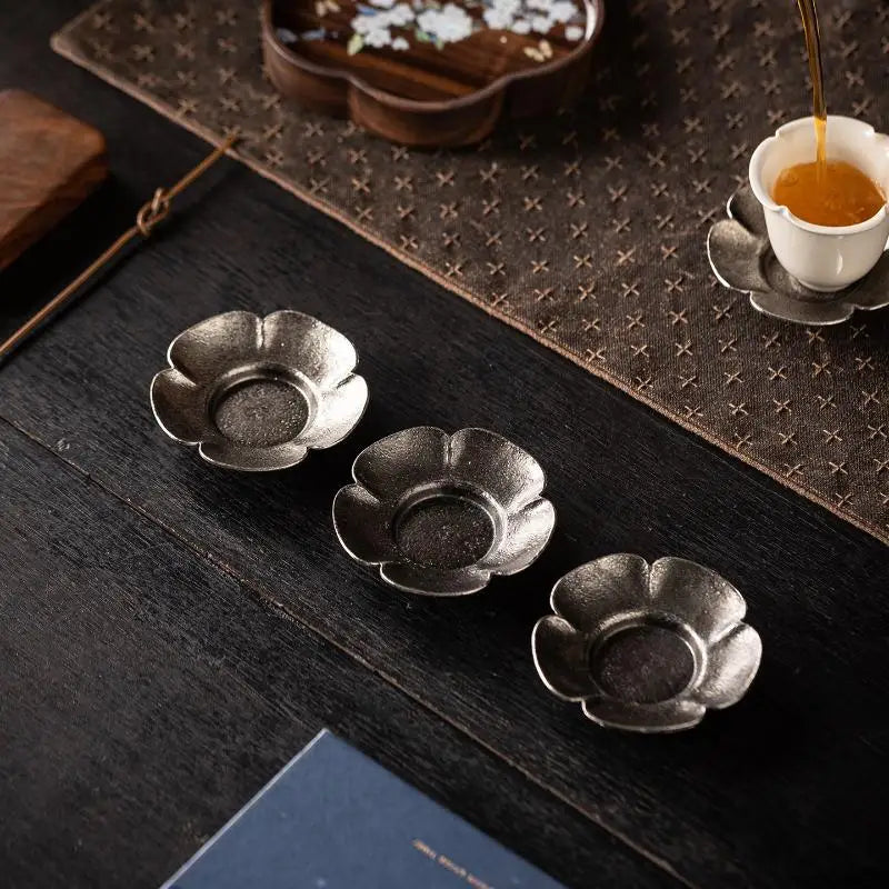 Zen Antique Alloy Lotus Tea Coaster – Heat-Resistant Cup Mat Tea Cup Coaster SPOT
