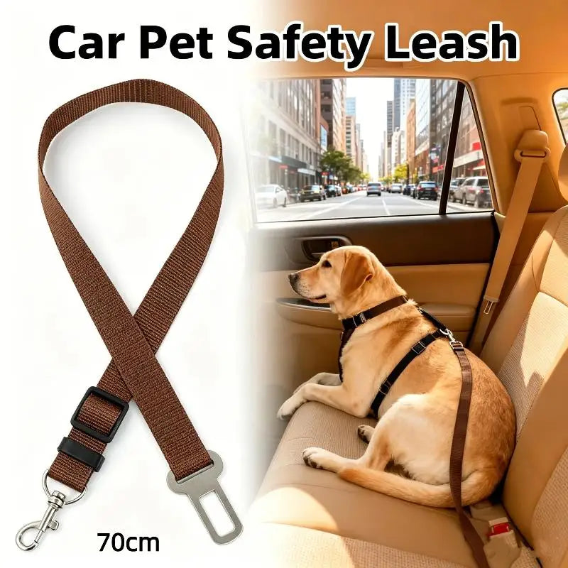 Adjustable Nylon Pet Car Seat Belt – Safety Leash for Dogs & Cats Pet Car Safety Leash SPOT A6