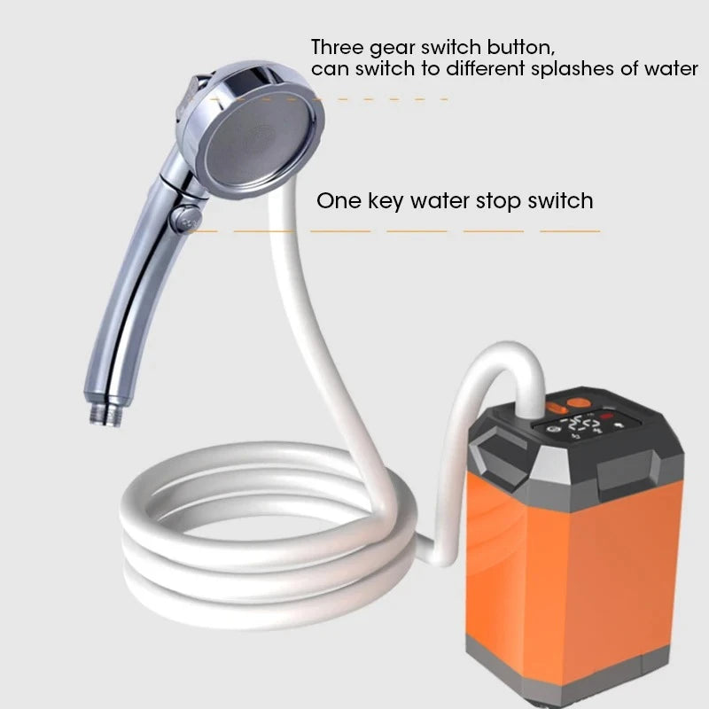 Portable USB Electric Camping Shower Pump – Digital Display Camping Shower Pump SPOT