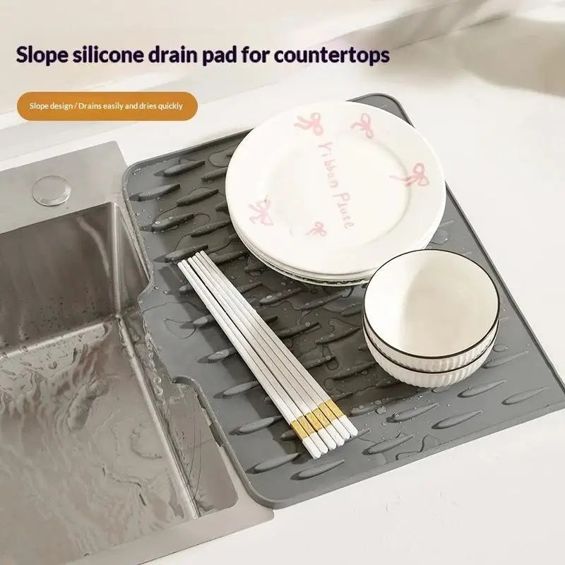 Silicone Dish Drying Mat – BPA-Free Non-Slip Sink Drain Pad Dish Drying Mat SPOT