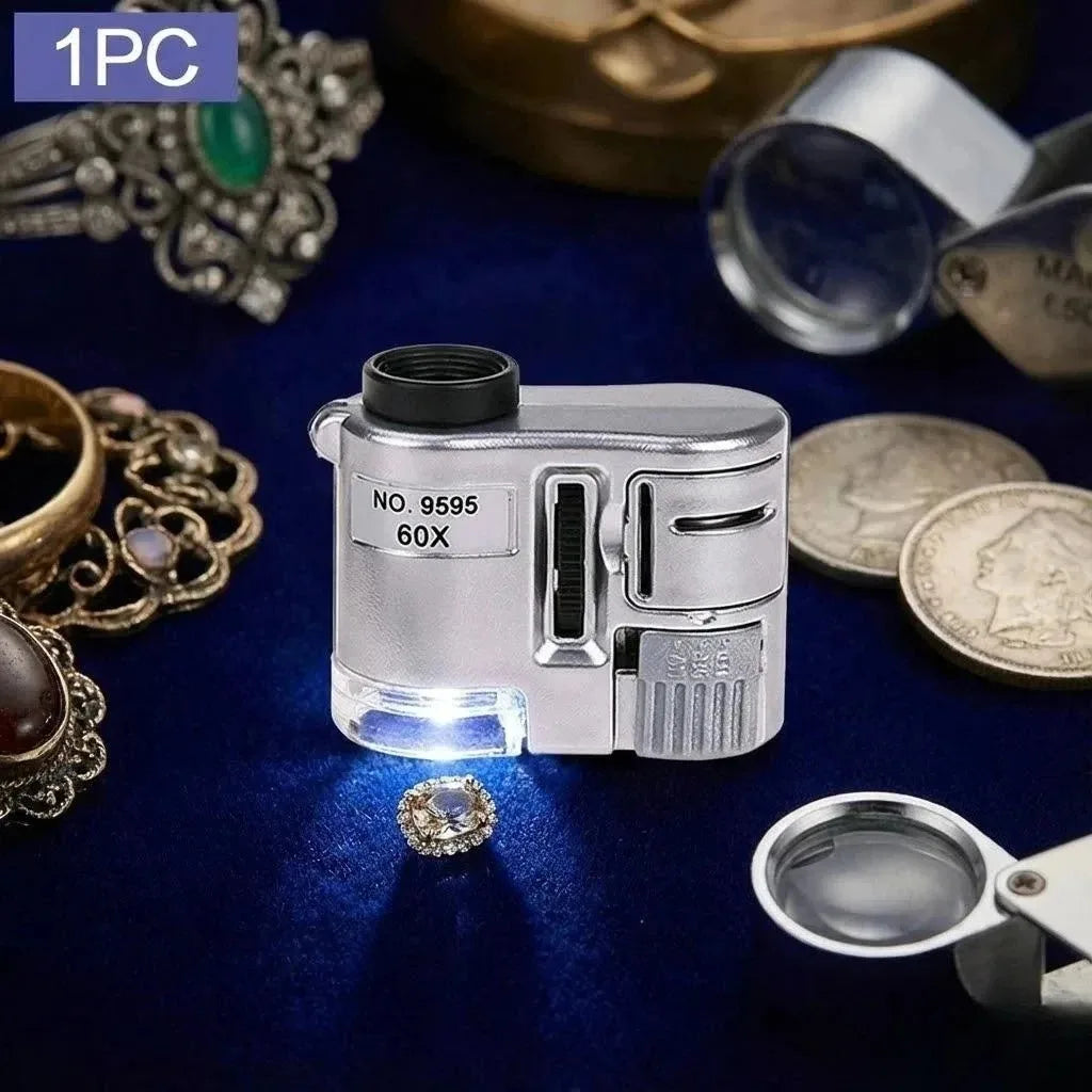60x LED UV Pocket Loupe Magnifier – Jewelry & Coin Inspection Loupe Magnifier SPOT