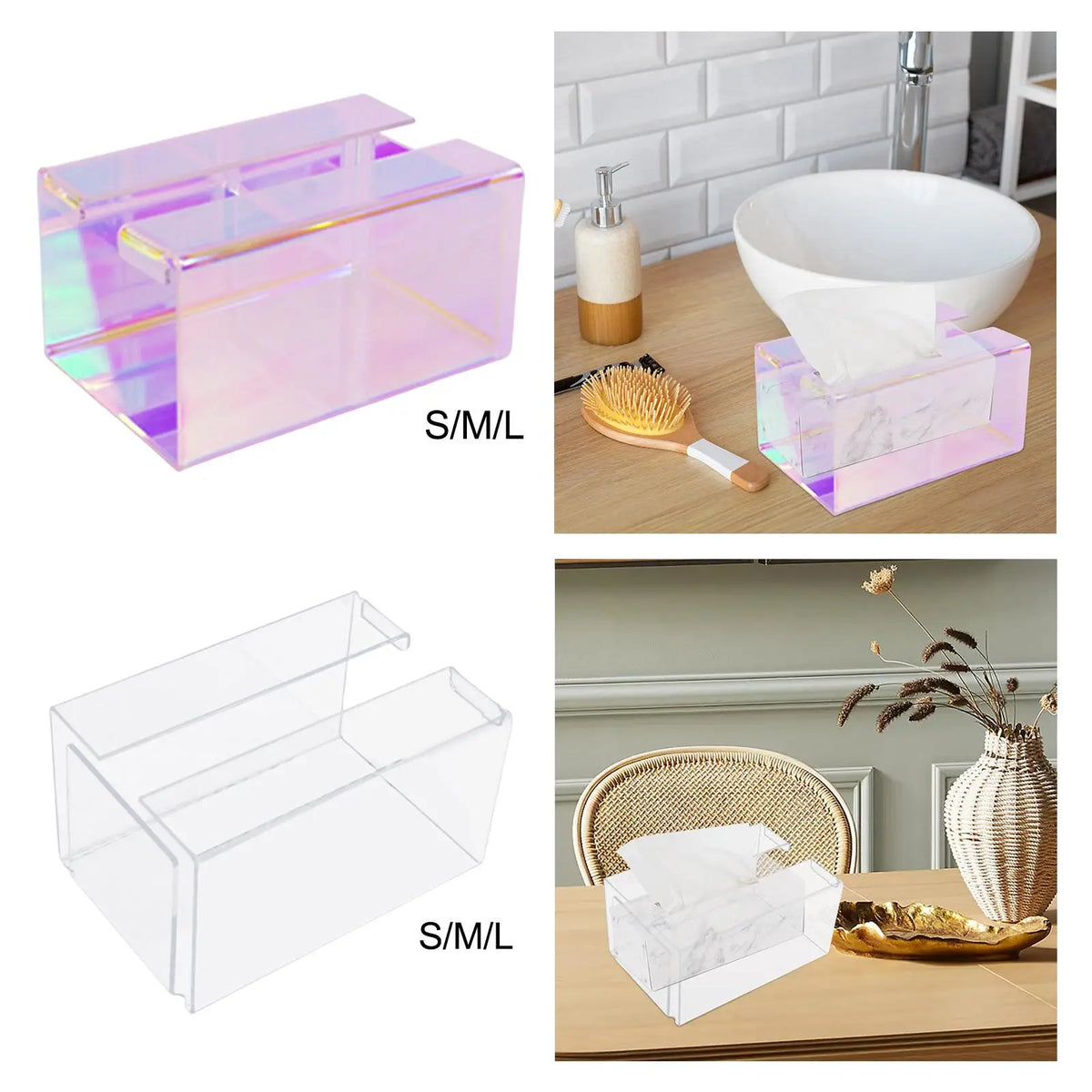 Transparent Acrylic Napkin Dispenser – Clear Tissue Box Holder Tissue Box Holder SPOT
