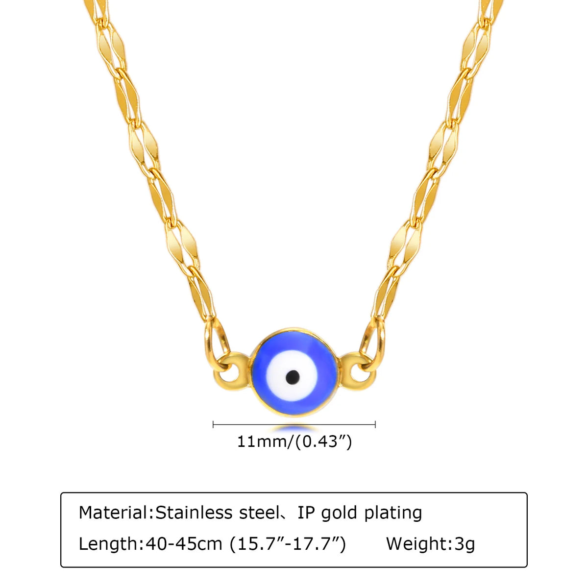 Evil Eye Necklace – Blue Nazar Pendant | Gold Stainless Steel Pendant Necklace SPOT