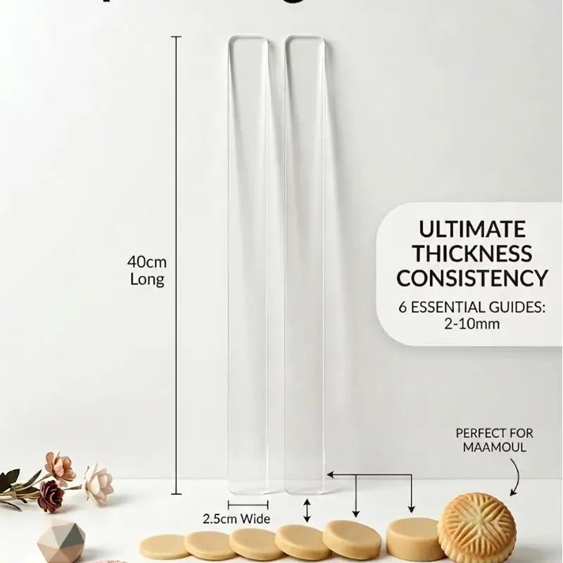 Acrylic Rolling Pin Thickness Guides 2–5mm | 2-Pack Baking Tool Baking Thickness Guide SPOT