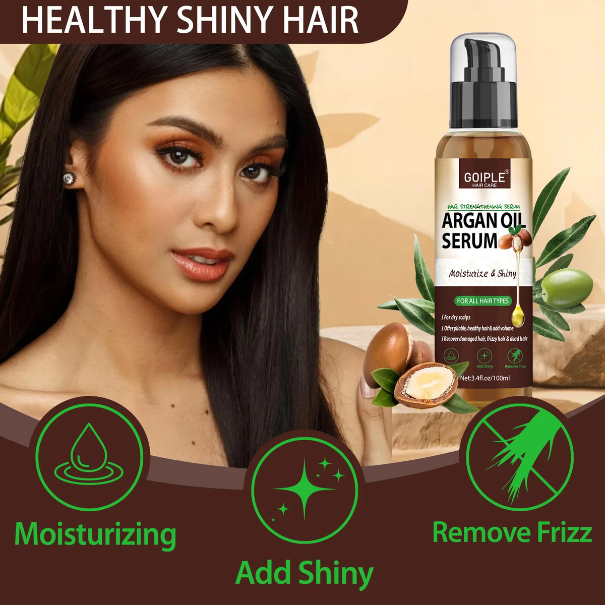 Goiple Argan Oil Hair Serum 100ml – Strengthen & Moisturize Hair Serum SPOT