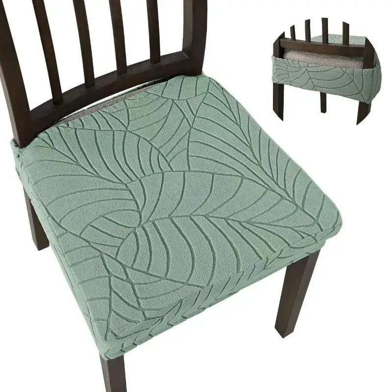 Leaf Jacquard Dining Chair Seat Cover – Stretch Slipcover Chair Seat Cover SPOT
