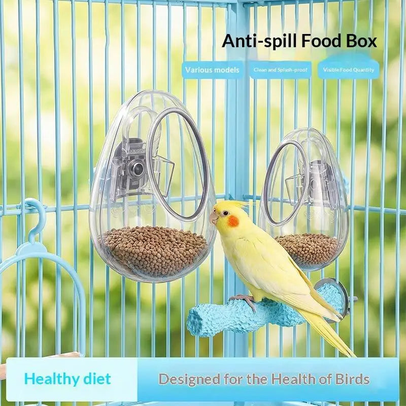 Anti-Splash Bird Feeder – Clear Wall-Hanging Cage Feeder Bird Cage Feeder SPOT