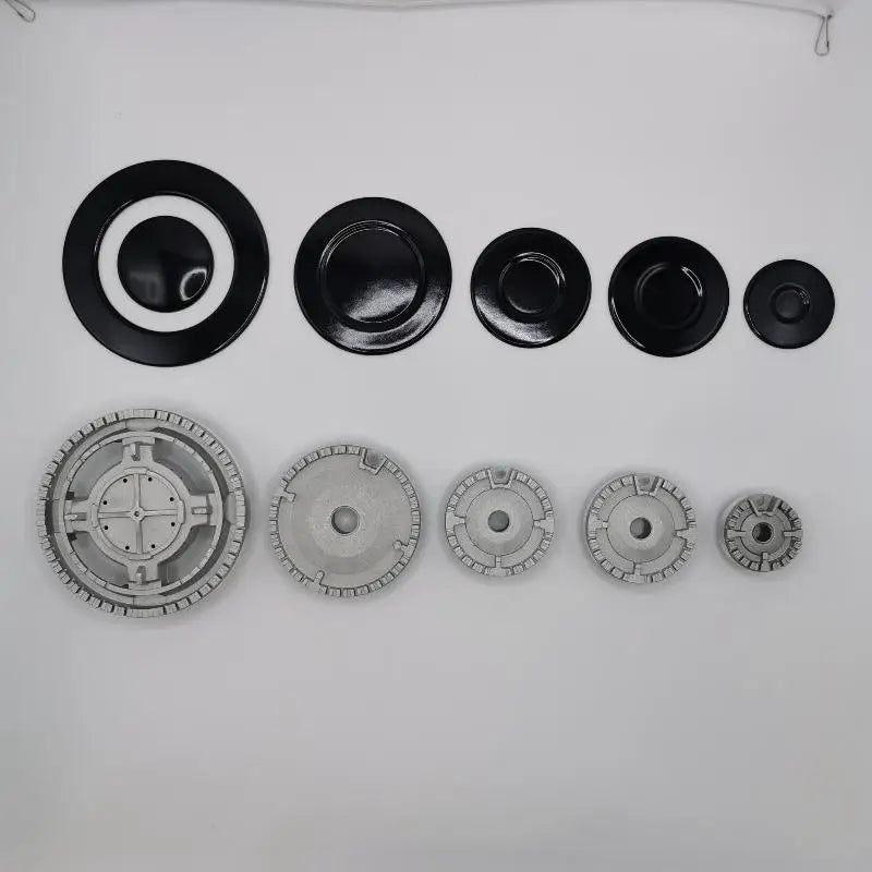 Gas Hob Burner Flame Cap + 5 Stove Handles – Zinc Alloy Set Stove Burner Parts SPOT