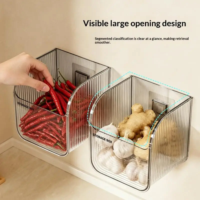Wall-Mount Kitchen Basket – Garlic, Ginger & Onion Organizer Kitchen Storage Basket SPOT