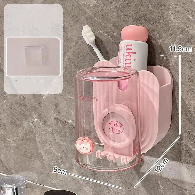 Wall-Mounted Toothbrush Holder & Cup Set – Bathroom Organizer Toothbrush Holder Set SPOT A1