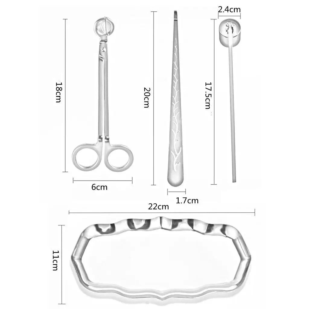 4-Piece Candle Care Set – Trimmer, Dipper, Snuffer & Tray Candle Care Set SPOT