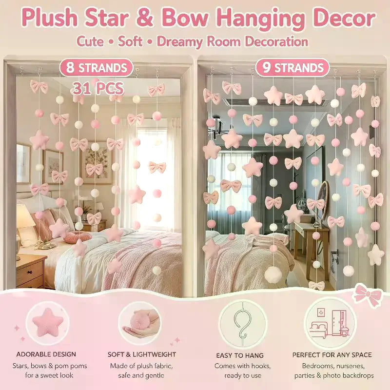 Pink Plush Heart Hanging Decorations 26-Pc – Party & Home Decor Hanging Party Decor SPOT