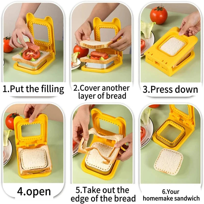 Sandwich Cutter & Sealer – Stainless Steel Mold for Kids Lunch Sandwich Cutter Mold SPOT