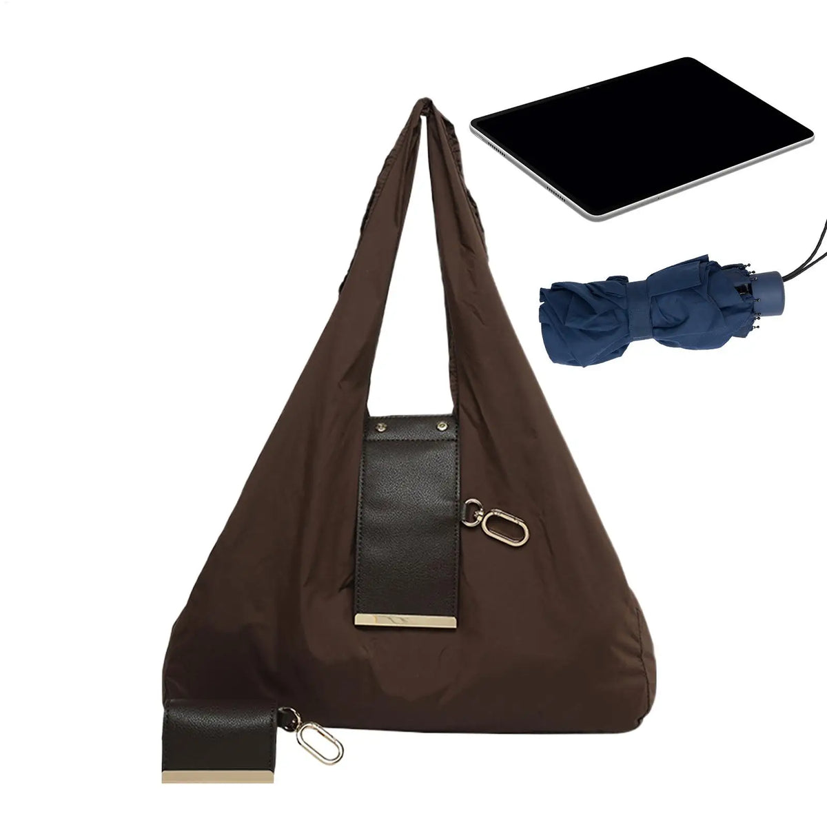 Foldable PU Leather Keychain Tote Bag – Reusable & Lightweight Foldable Keychain Tote SPOT