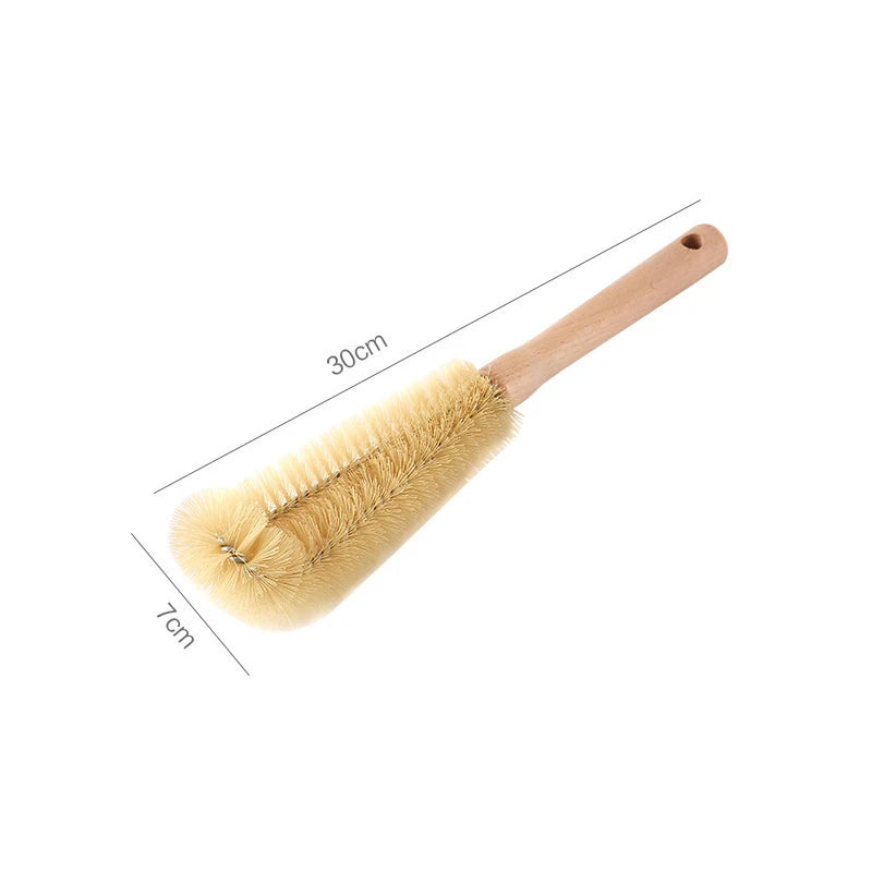 Wooden Long Handle Bottle Brush – Glass & Stainless Scrubber Bottle Cleaning Brush SPOT 30x7cm