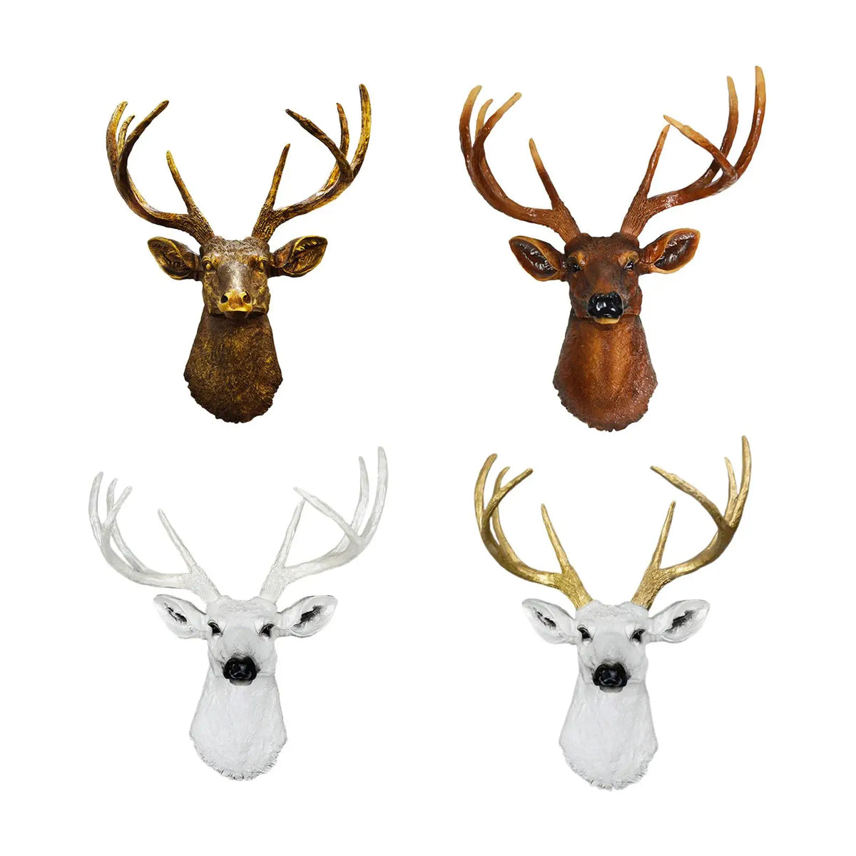 Wall Mounted Deer Head Resin Sculpture – Farmhouse Wall Decor Wall Sculpture Decor SPOT
