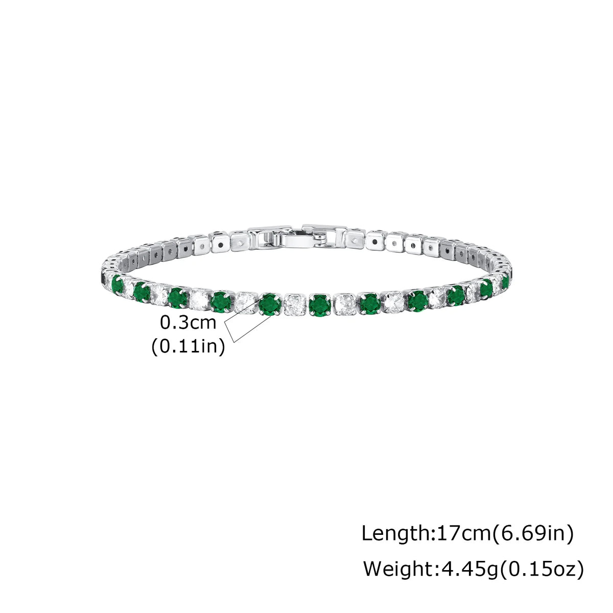 Two-Tone Tennis Bracelet – 3mm Cubic Zirconia Stacking Bangle Tennis Bracelet SPOT PBR-399S04 17cm