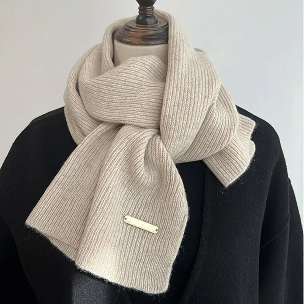 Women's Winter Knit Neck Warmer Cross Scarf – Solid Color Knit Neck Warmer Scarf SPOT