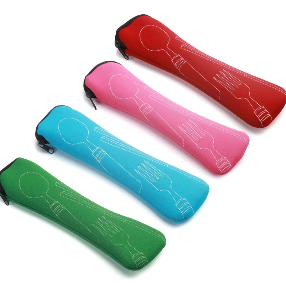 Portable Cloth Cutlery Bag – Travel & Picnic Utensil Pouch Utensil Travel Bag SPOT