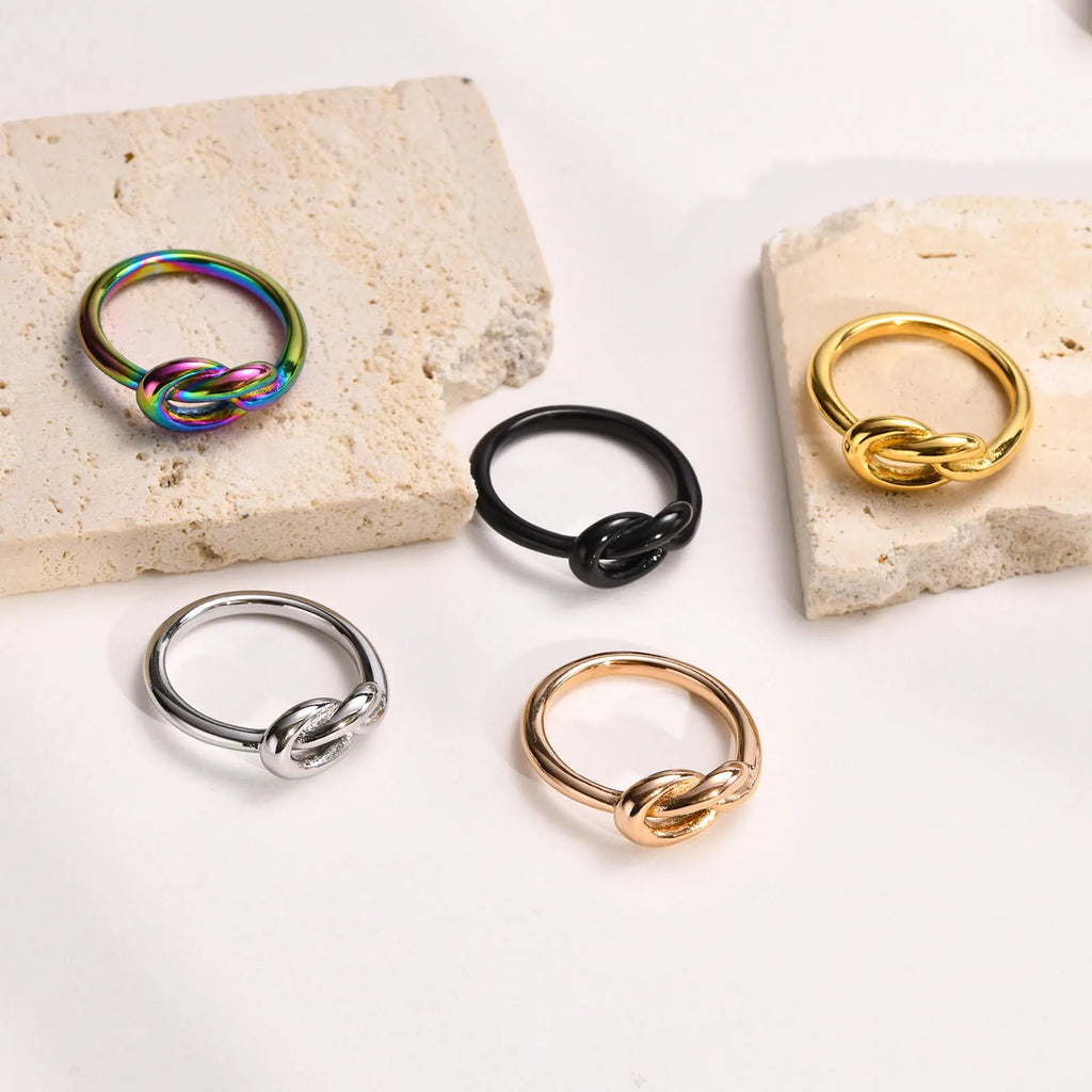 Love Knot Ring – 18K Gold Plated Stainless Steel Stacking Ring Stacking Ring SPOT