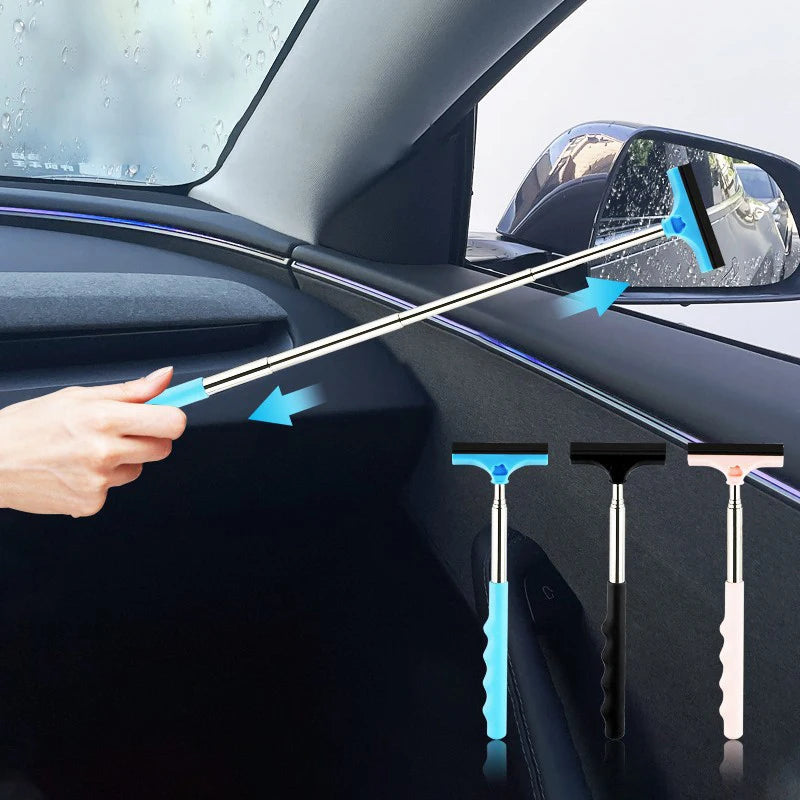 Car Rearview Mirror Wiper – Telescopic Squeegee Cleaning Rod Auto Glass Squeegee SPOT