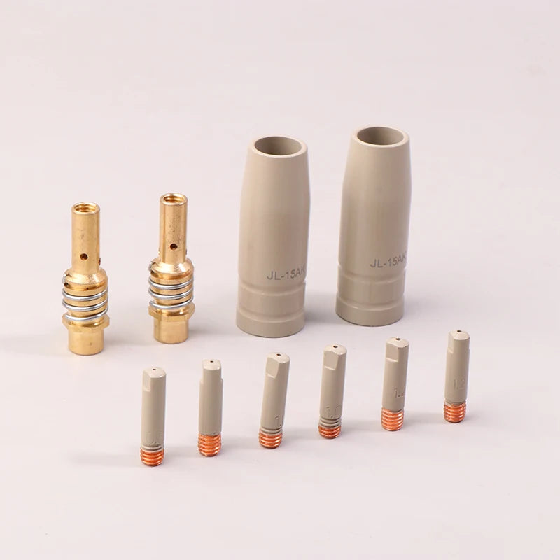 9-Piece 15AK MIG Torch Kit – Gas Nozzle, Tip Holder & Contact Tips Welding Torch Accessories SPOT