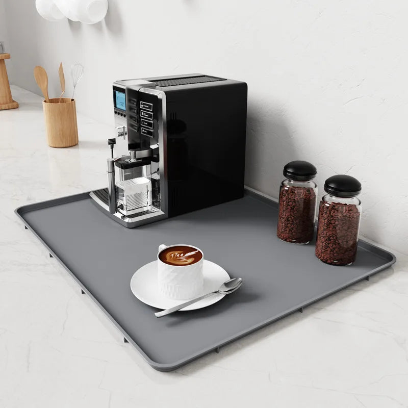 Silicone Coffee Mat – Anti-Slip Heat-Insulating Bar Cup Tray Silicone Bar Mat SPOT TF-Grey 47x28cm