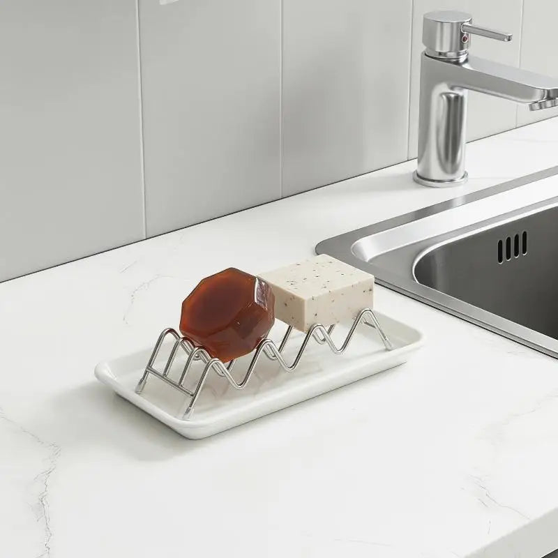 Stainless Steel Soap Rack with Built-In Drain Tray Soap Rack SPOT
