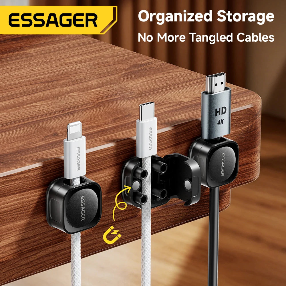Essager Magnetic Cable Clips – Under-Desk Cord Organizer Cable Clip Organizer SPOT