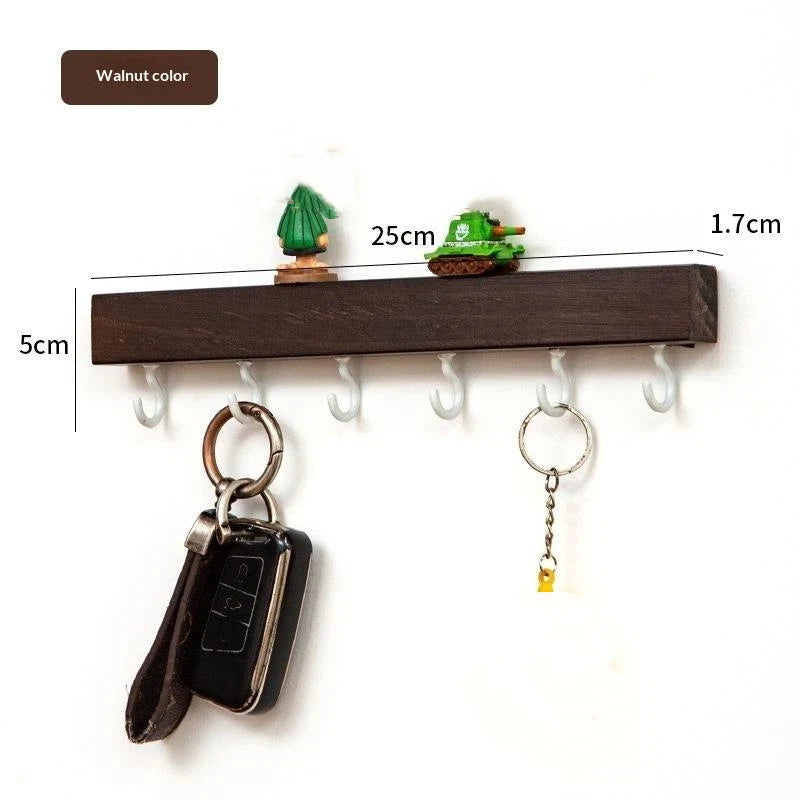 Wooden Wall Hook Rack – 6 Heavy Duty Hooks, Kids Cartoon Decor Wall Hook Rack SPOT A5