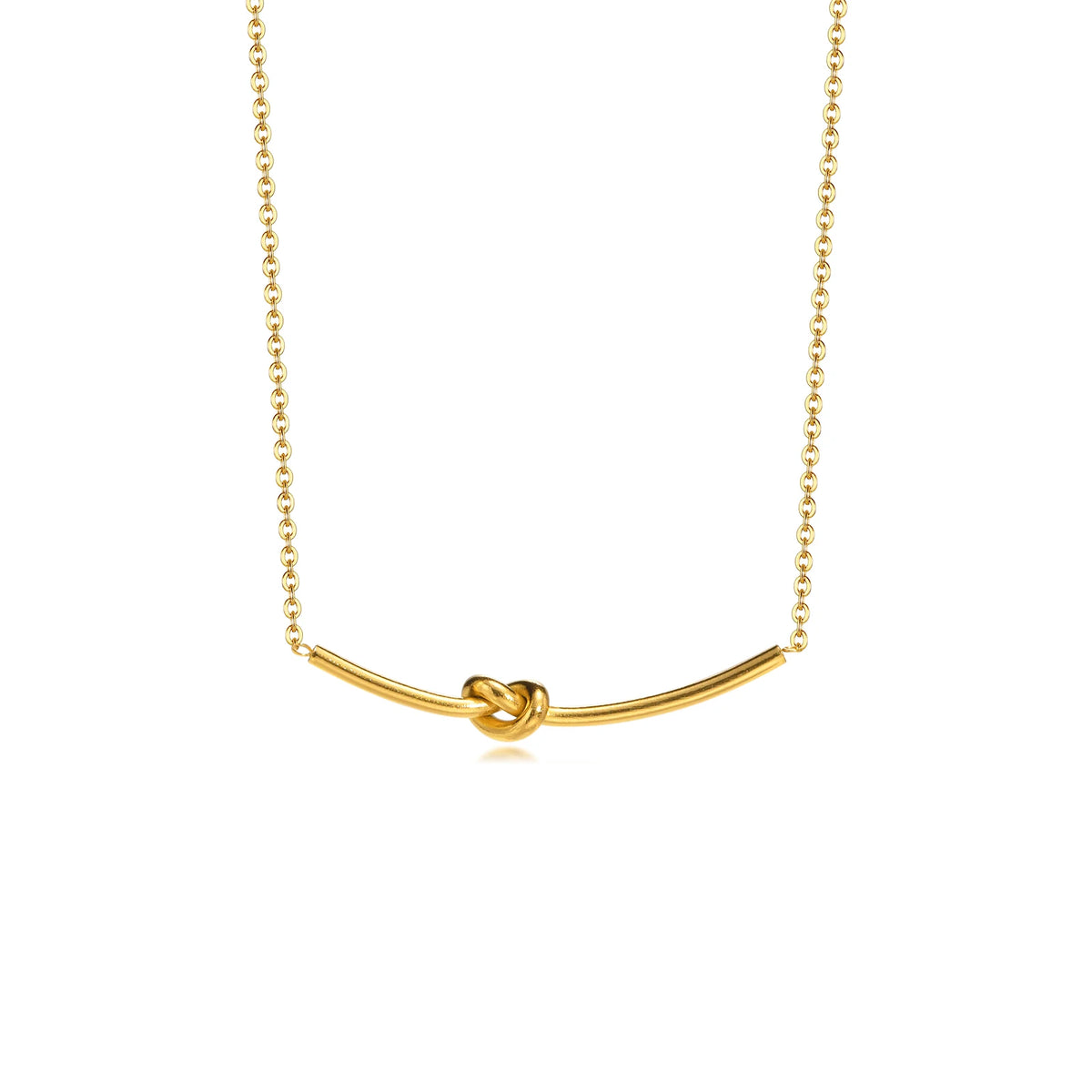 Knot Bar Pendant Necklace for Women – Gold Stainless Steel Pendant Necklace SPOT Gold Color