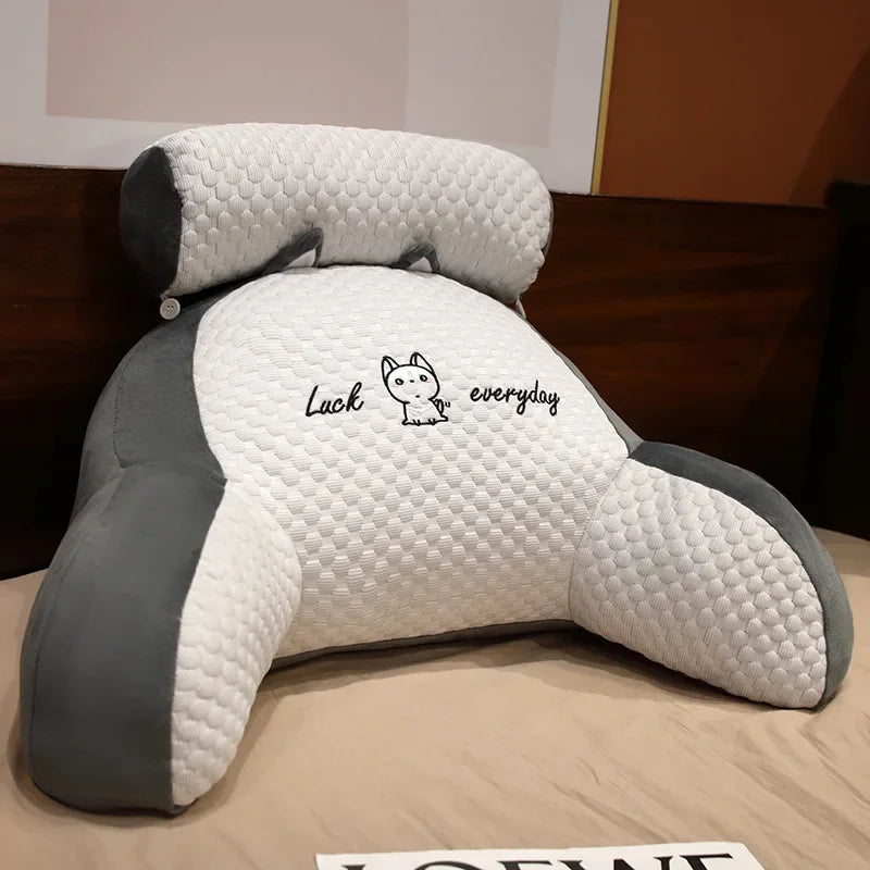 Ergonomic Reading Pillow – Adjustable Lumbar Back Support Cushion Reading Support Pillow SPOT Light Grey