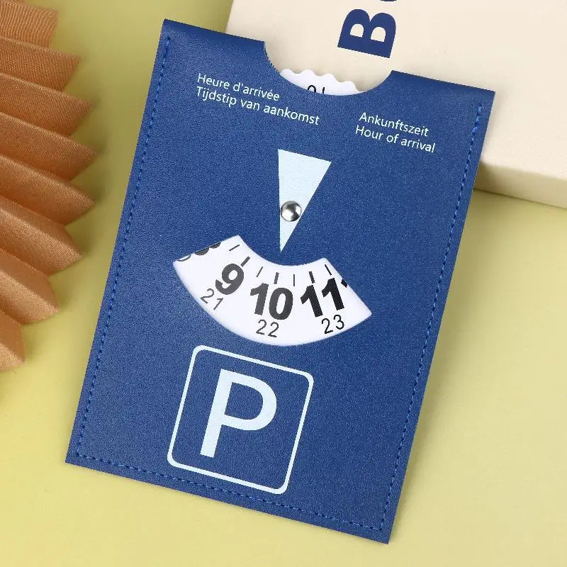 PU Leather Parking Disc – 4-Language European Arrival Timer Parking Disc SPOT