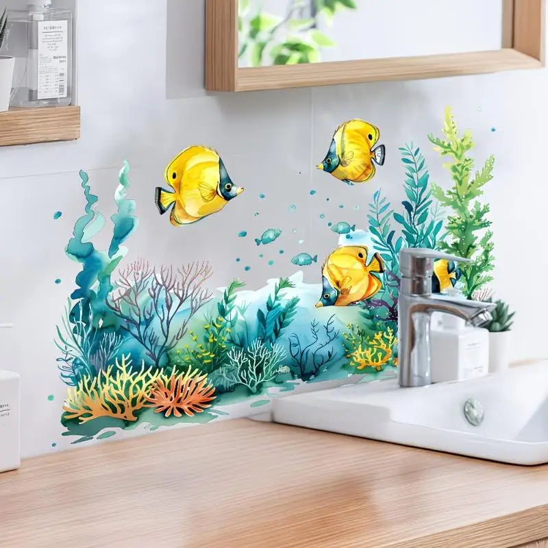 Ocean Fish Bathroom Wall Sticker – Waterproof PVC Decal Wall Decal Sticker SPOT