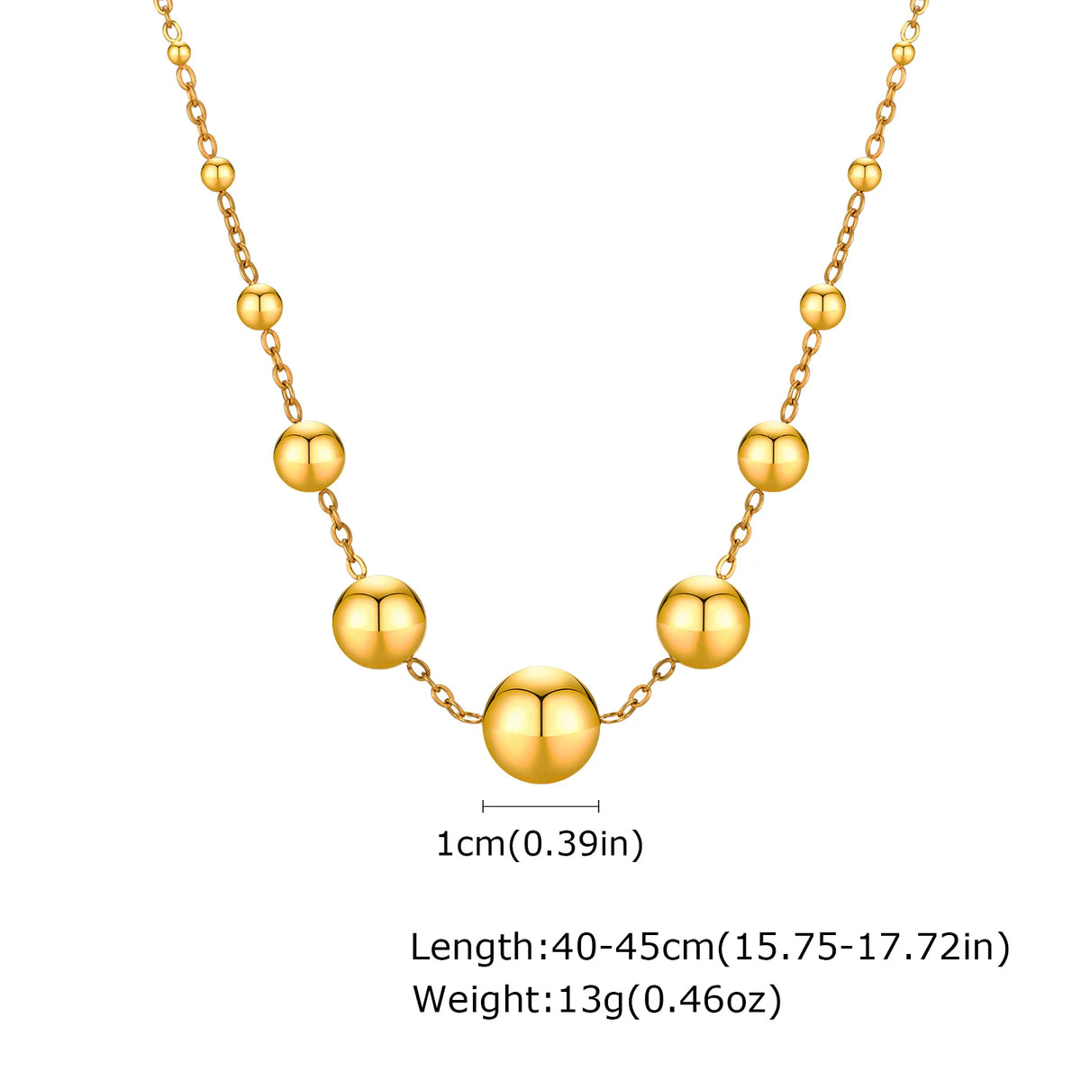 Meaeguet 18K Gold Ball Bead Chain Bracelet – Waterproof Gold Chain Bracelet SPOT Necklace-NC-1945G