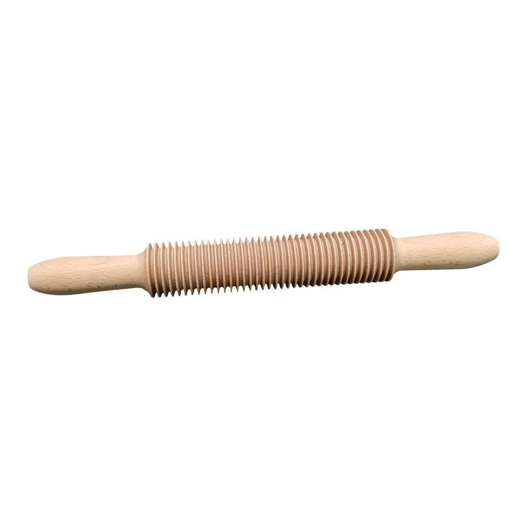 Wooden Threaded Rolling Pin – Pastry, Noodle & Dough Roller Wooden Rolling Pin SPOT B